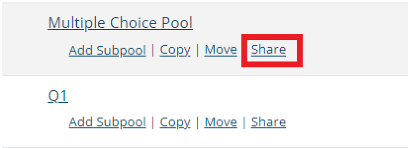 image showing the share button