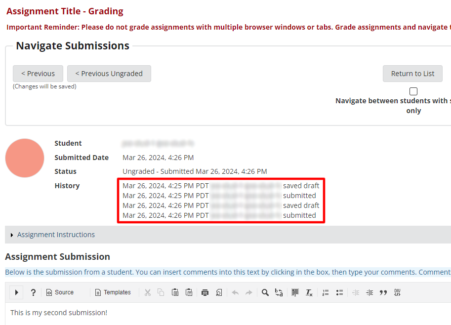 image showing checkbox next to Use new Grader to grade submission